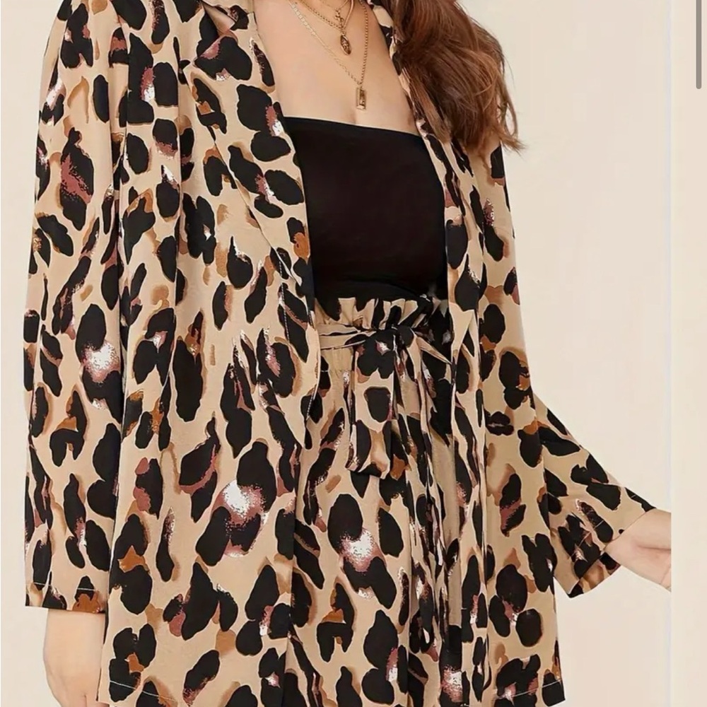 Leopard print two-piece set